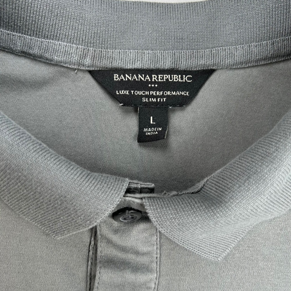 Banana Republic Mens Luxe Touch Performance Polo Shirt Slim Fit Grey Large - Picture 5 of 7